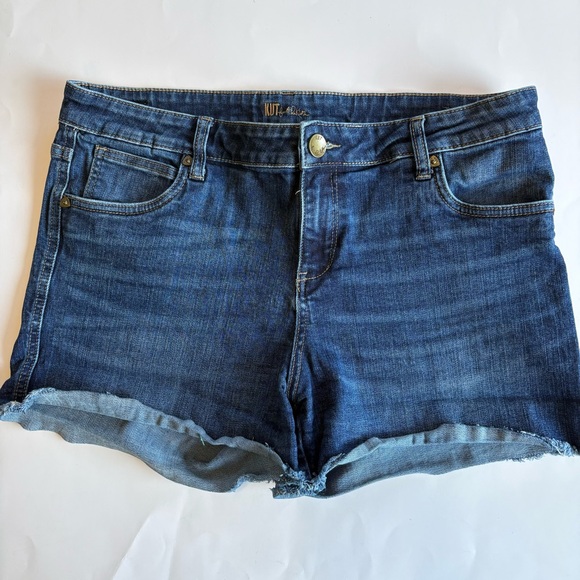 KUT‎ from the Kloth Women's 14 Dark Wash Raw Hem Shorts - Picture 1 of 7